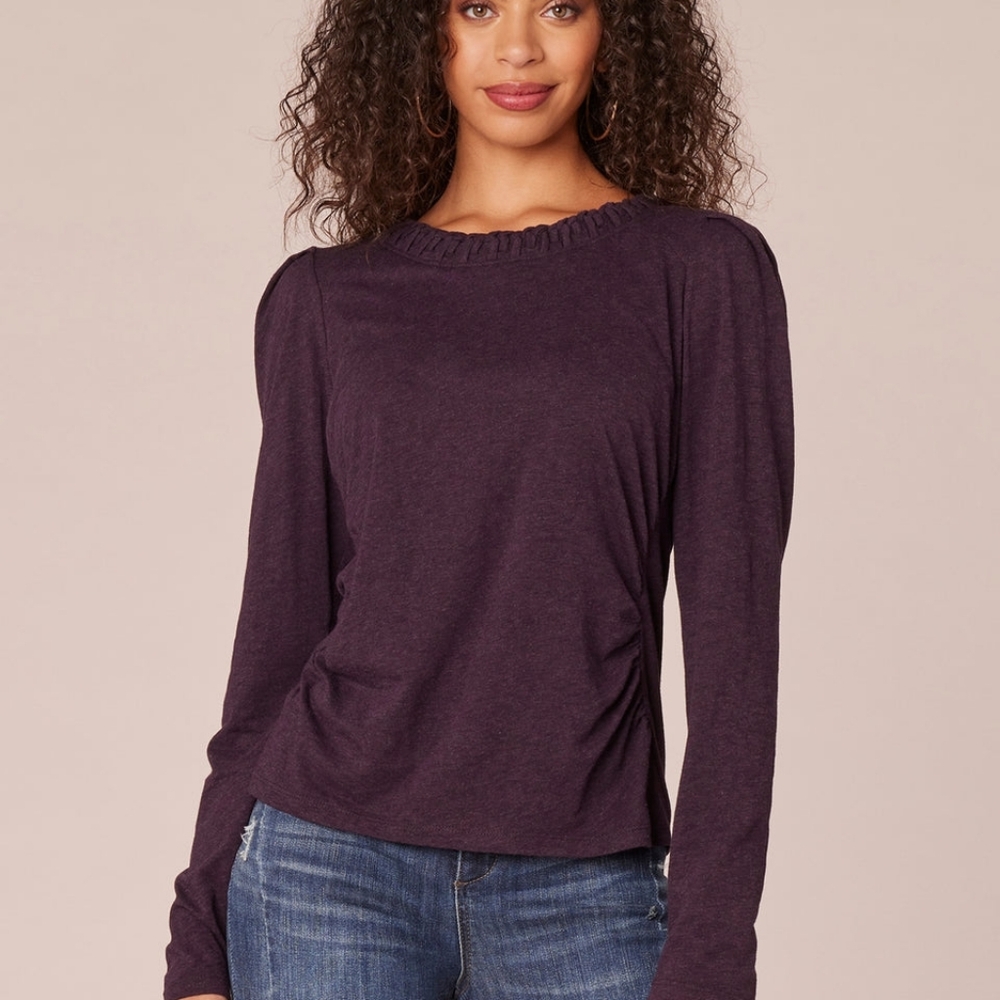 NWT Democracy Purple* Heather Long Sleeve Tee PM Or PL  Firm Price